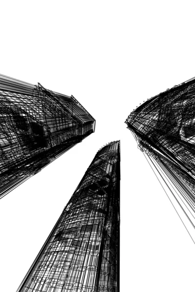 Construcție abstractă arhitecturală 3D — Fotografie, imagine de stoc