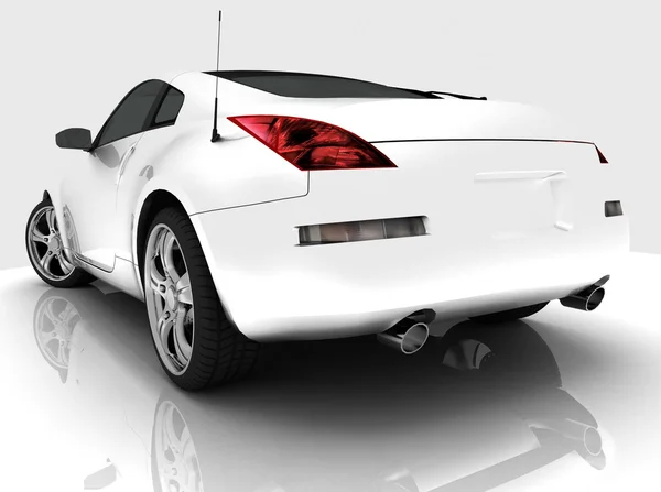 Car model on white background with reflection — Stock Photo, Image