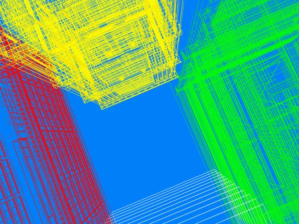色の抽象的な高層ビル — ストック写真