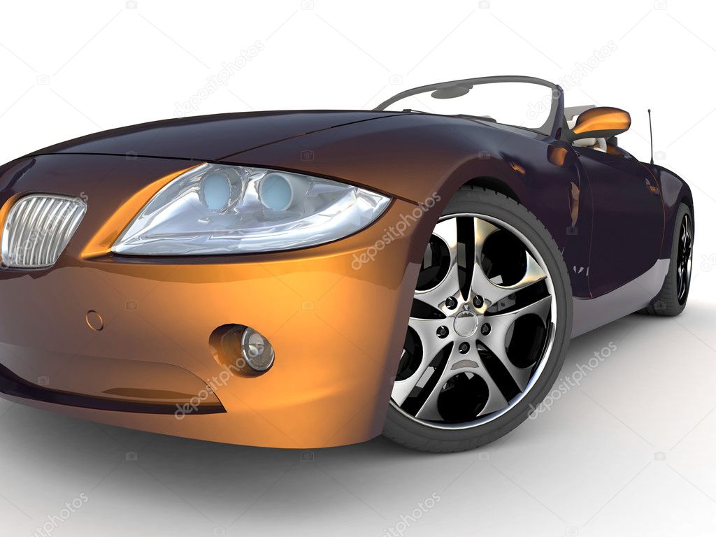 Car model on white background