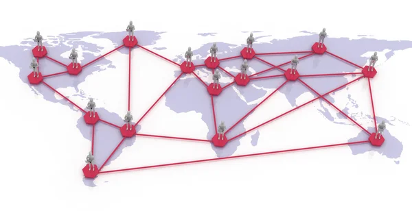 Netzwerkkarte der Welt — Stockfoto