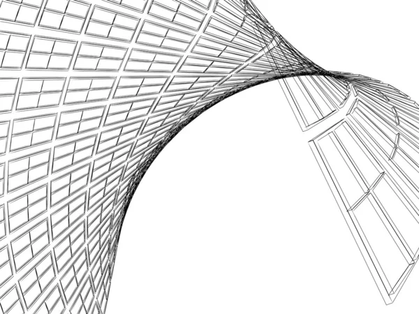 Абстрактне архітектурне 3D будівництво — стокове фото
