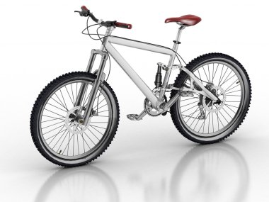 Bicycle isolated on white background with reflection clipart