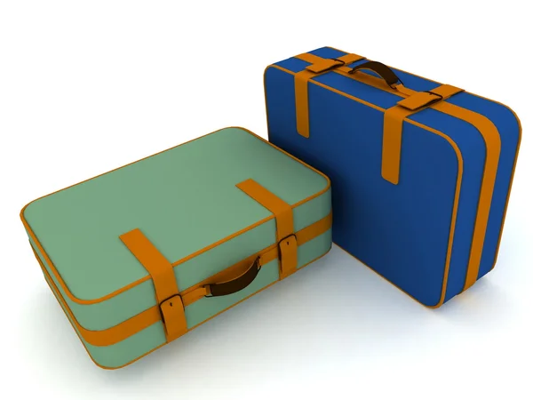 Suitcases isolated on white background — Stock Photo, Image