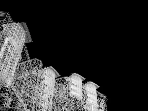 Трехмерные абстрактные небоскребы — стоковое фото
