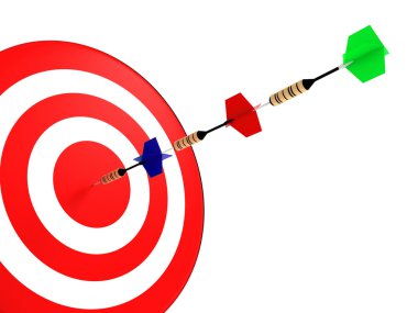 Darts hit the target clipart