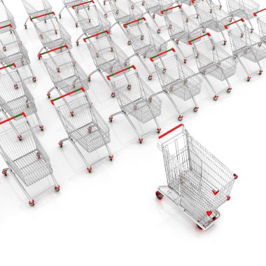 Many shopping carts clipart