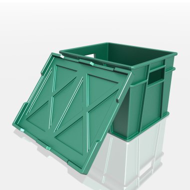 Open plastic container clipart