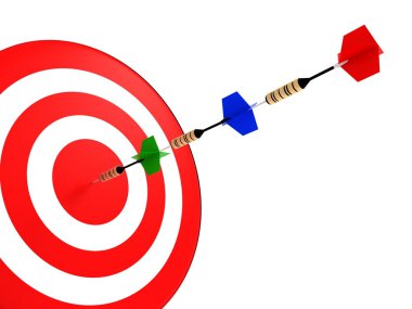 Darts hit the target clipart