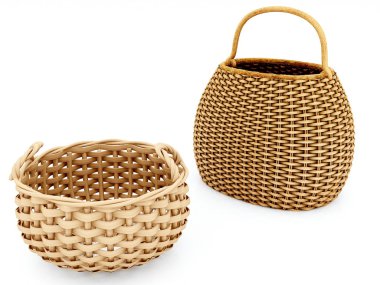 Empty wicker baskets clipart