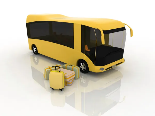 Ônibus e bagagem — Fotografia de Stock