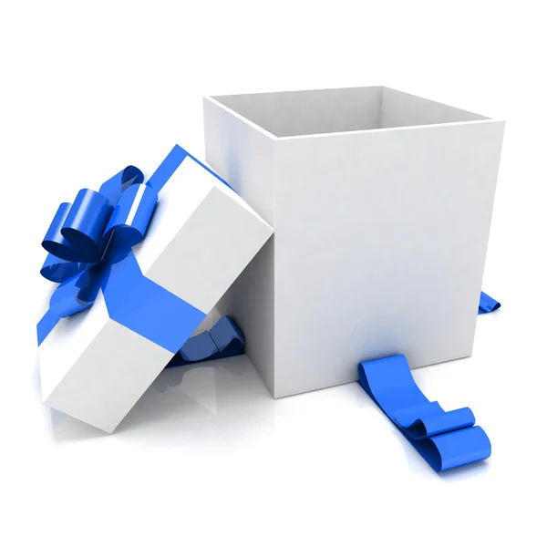 Prázdný box na vánoční dárek — Stock fotografie