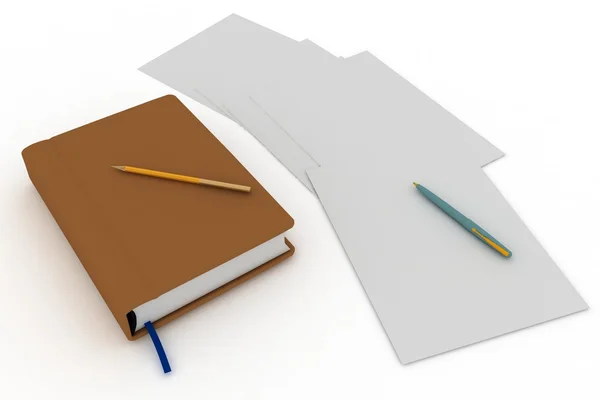 Kalemle boş not kağıdı — Stok fotoğraf
