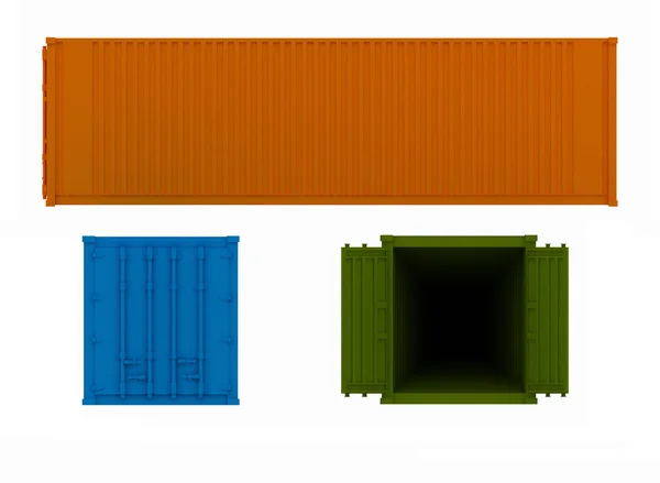 Проекции открытого и закрытого контейнера — стоковое фото