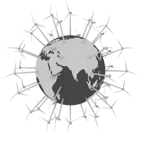 Windturbines op aarde — Stockfoto