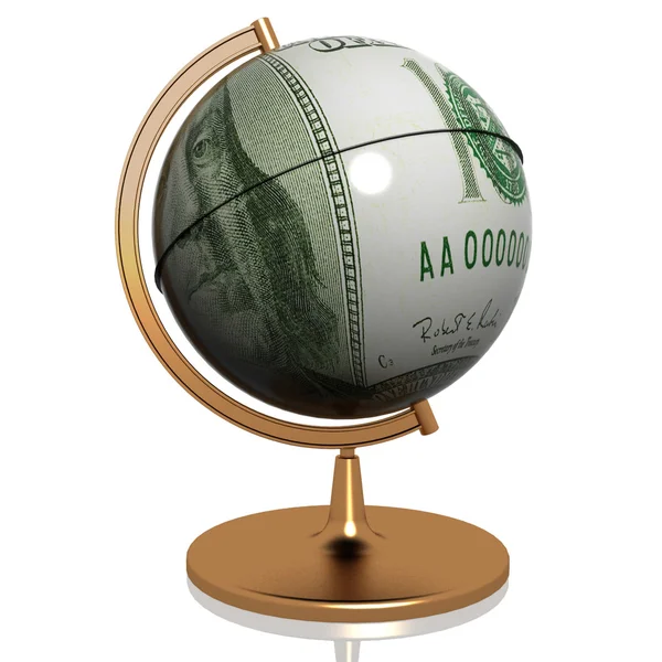 Dollar as globe — Stock Photo, Image