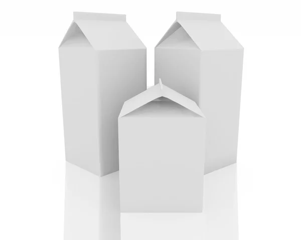 Modelle für klare Milchverpackungen — Stockfoto