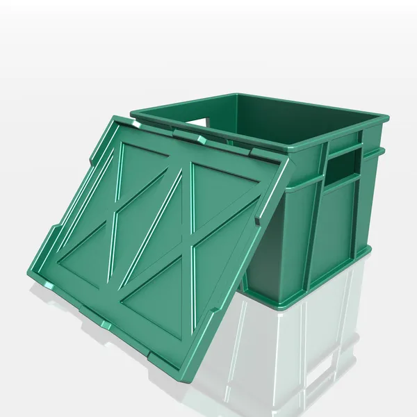 Открытый пластиковый контейнер — стоковое фото