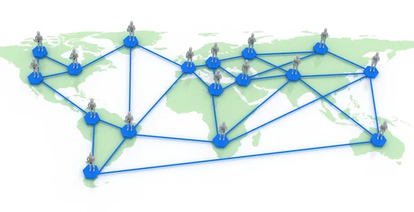 Network map of the world — Stock Photo, Image