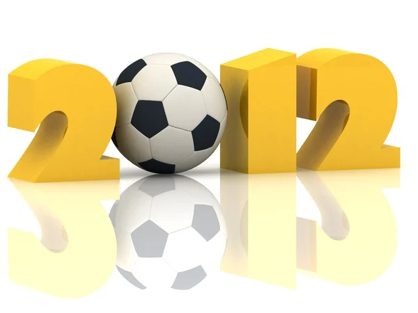 2012 año y balón de fútbol —  Fotos de Stock
