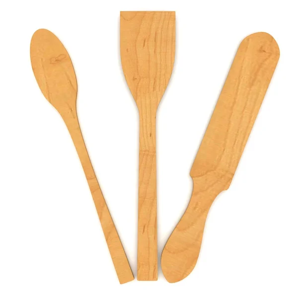 Cucchiai da cucina in legno — Foto Stock