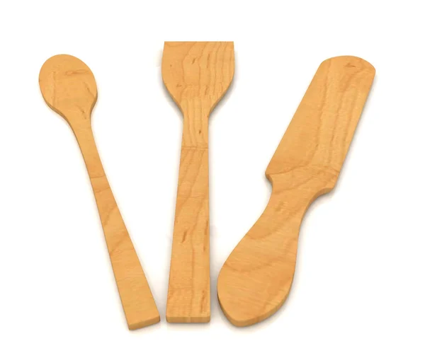 Dřevěné kuchyňské lžíce — Stock fotografie