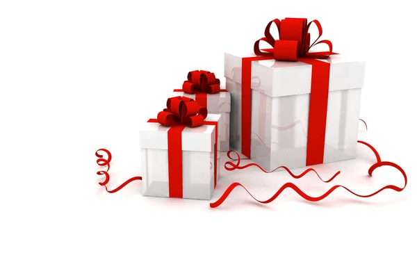 Krabice s vánočními dárky — Stock fotografie