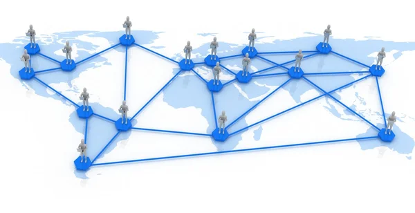 Network map of the world — Stock Photo, Image