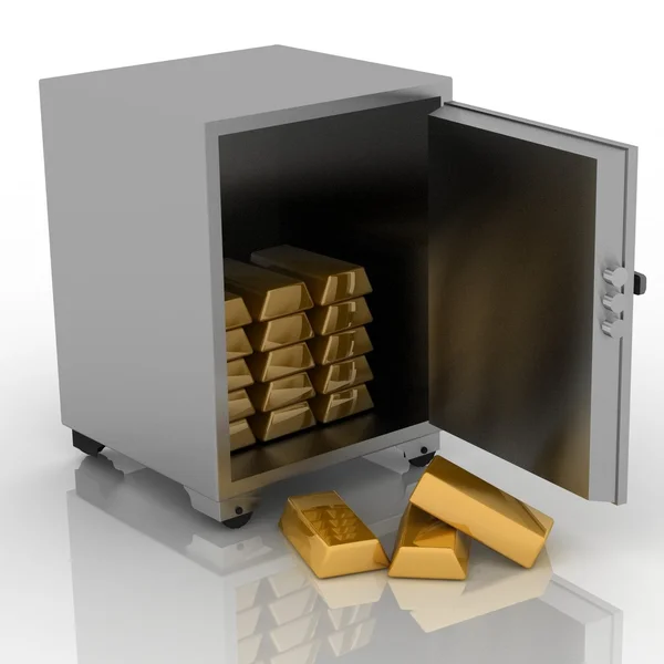 Bullions in a security safe — Stock Photo, Image