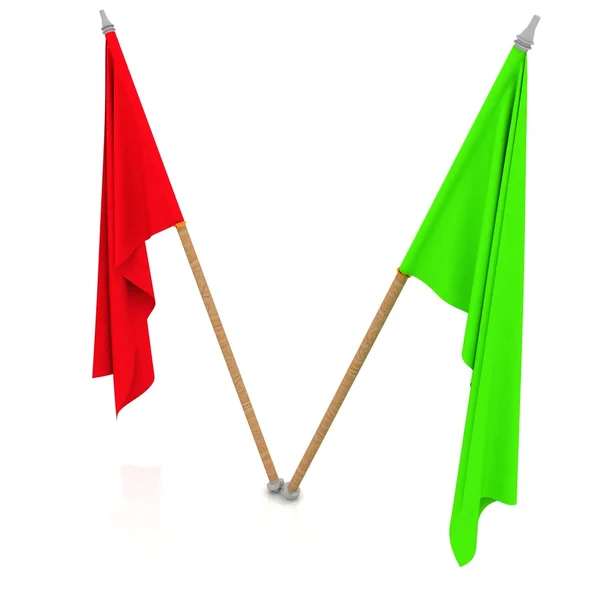 Δύο σημαίες ανεμίζουν με τον άνεμο — Φωτογραφία Αρχείου