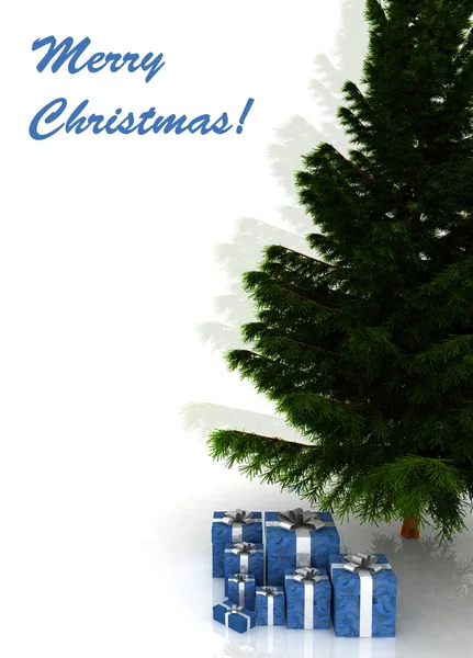 Vánoční stromeček a dárky — Stock fotografie
