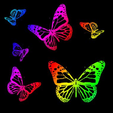 Silhouettes of butterflies clipart