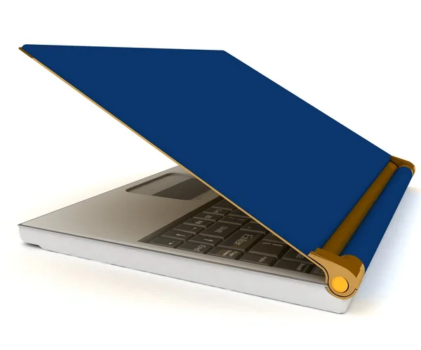 Laptop azul — Fotografia de Stock