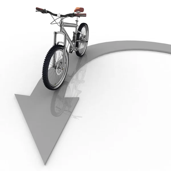 自転車の動きの方向のポインター — ストック写真