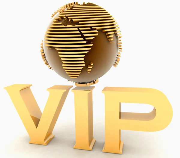Gold vip globus europa — Stockfoto