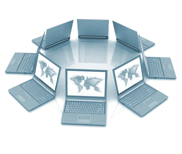 Circle from laptops — Stock Photo, Image