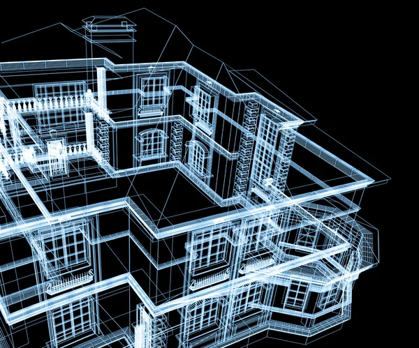 3D-s a modern építészet — Stock Fotó