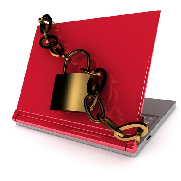 Zabezpečení notebooku — Stock fotografie