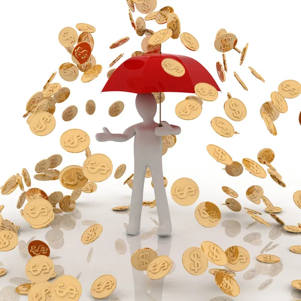Pioggia monete d'oro — Foto Stock