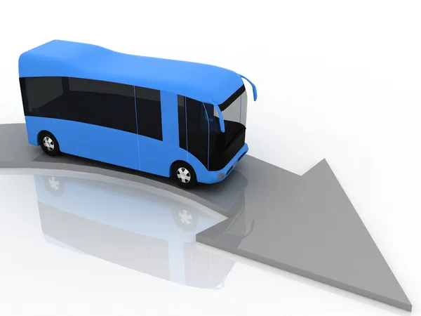 Pointer of direction of motion of bus — Stock Photo, Image