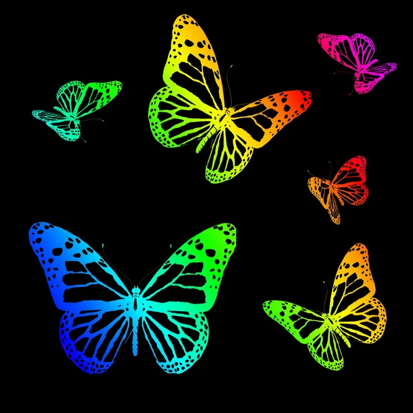 Silhuetter av fjärilar — Stockfoto