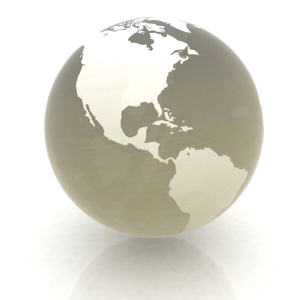 Earth globe on white background