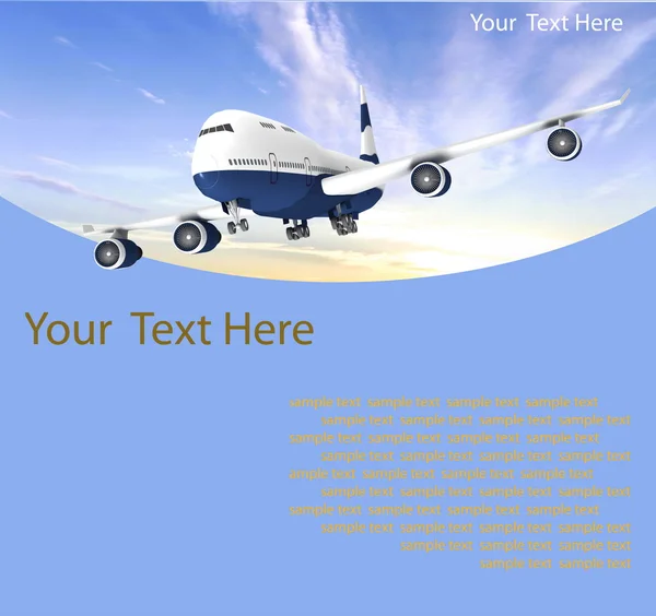 Flugzeug auf blauem Hintergrund — Stockfoto