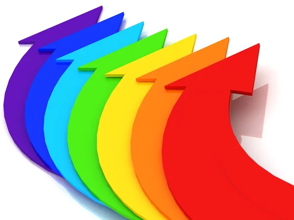 虹の色の矢印 — ストック写真