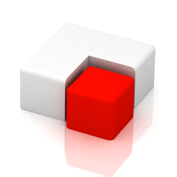 Torta tridimensional cúbica — Fotografia de Stock