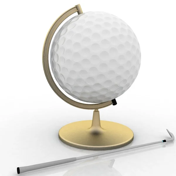 Globe golf bal teken — Stockfoto