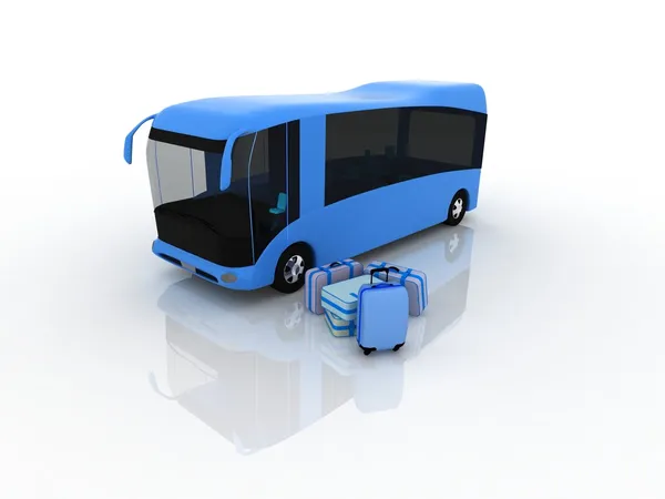 Ônibus e bagagem — Fotografia de Stock