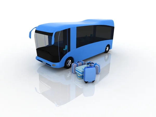 Bus and luggage — Stock Photo, Image