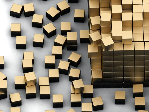 Пошкоджена збірка золотих блоків — стокове фото