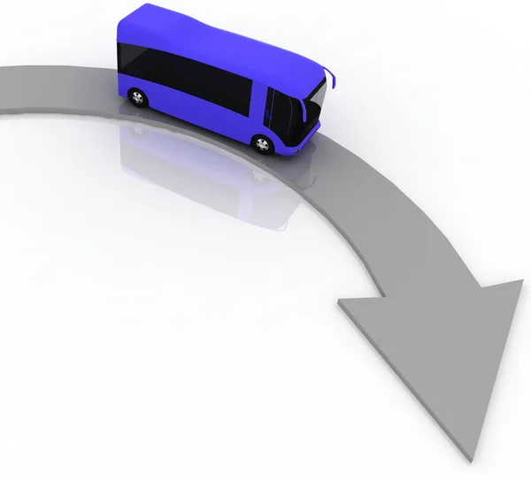 Указатель направления движения автобуса — стоковое фото